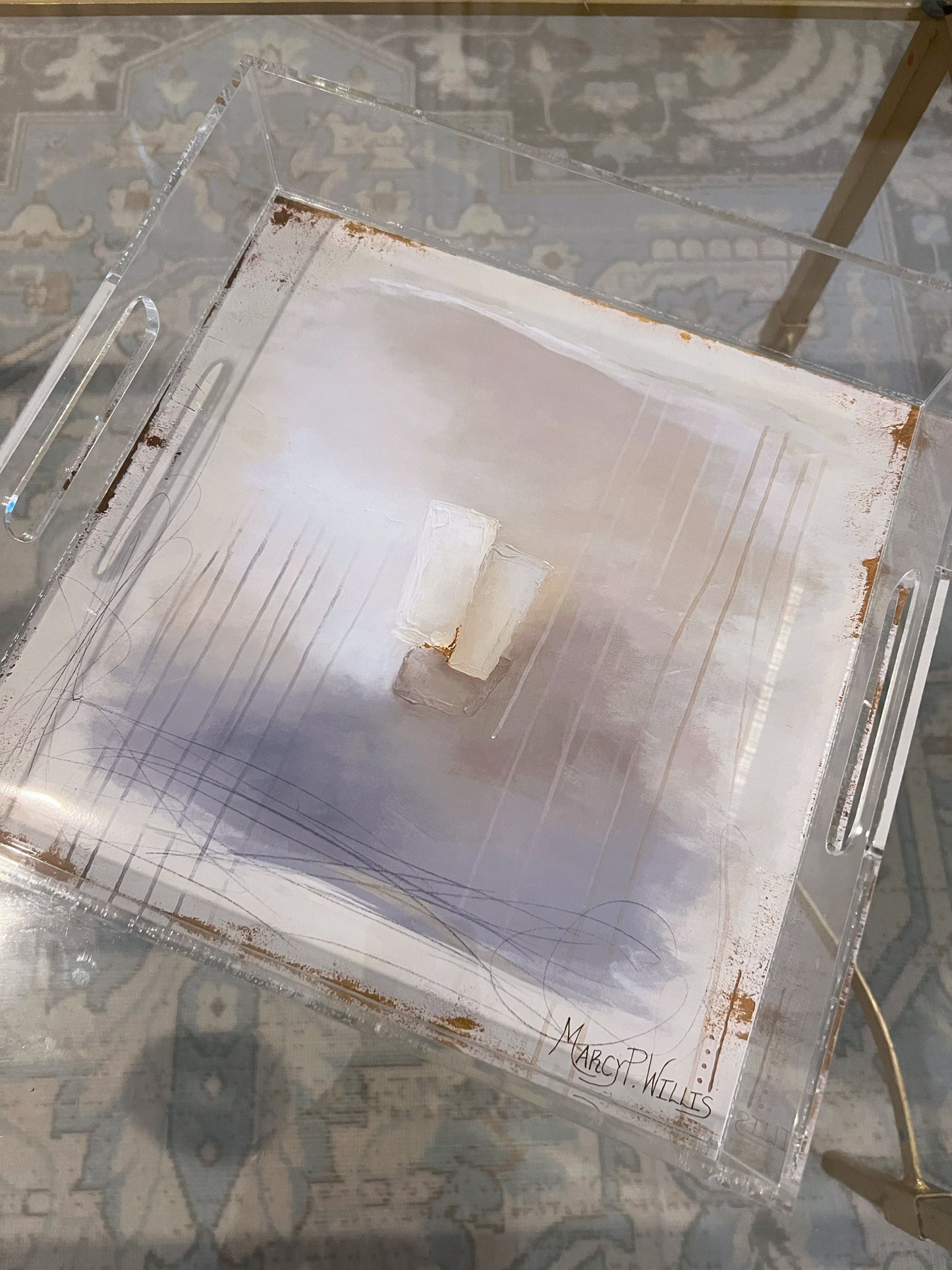 Acrylic Tray "Santorini Sunset"