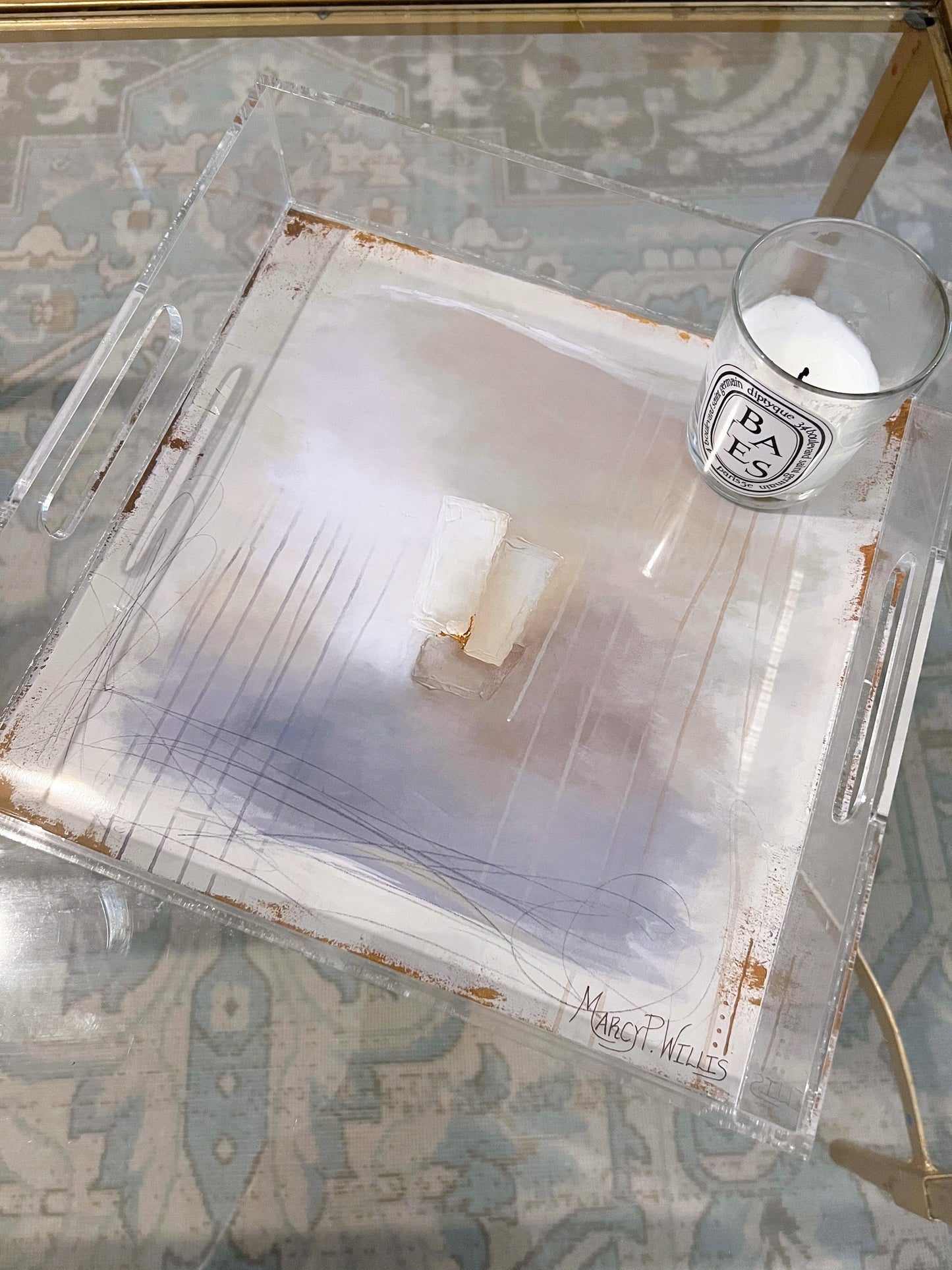 Acrylic Tray "Santorini Sunset"