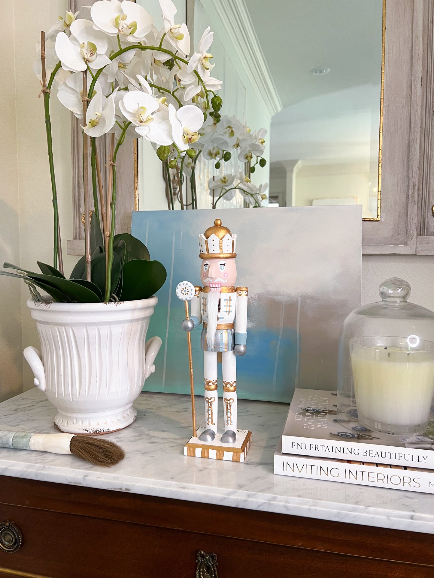 14” Nutcracker - White & Blue I