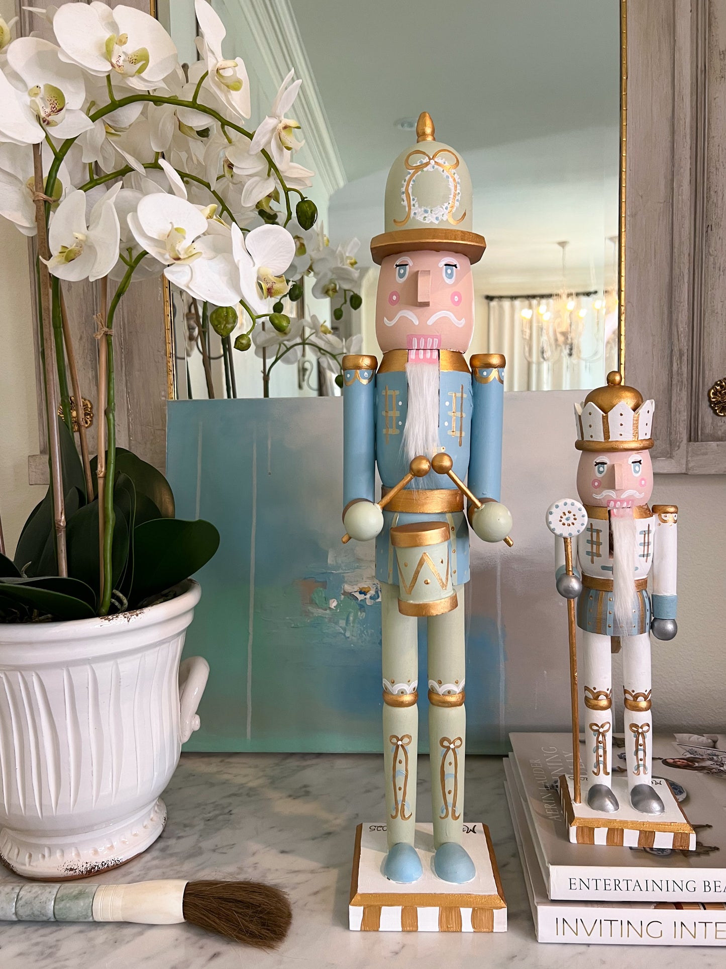 14” Nutcracker - White & Blue I