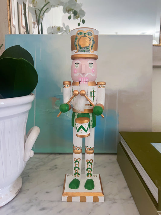 14” Nutcracker - Green & White