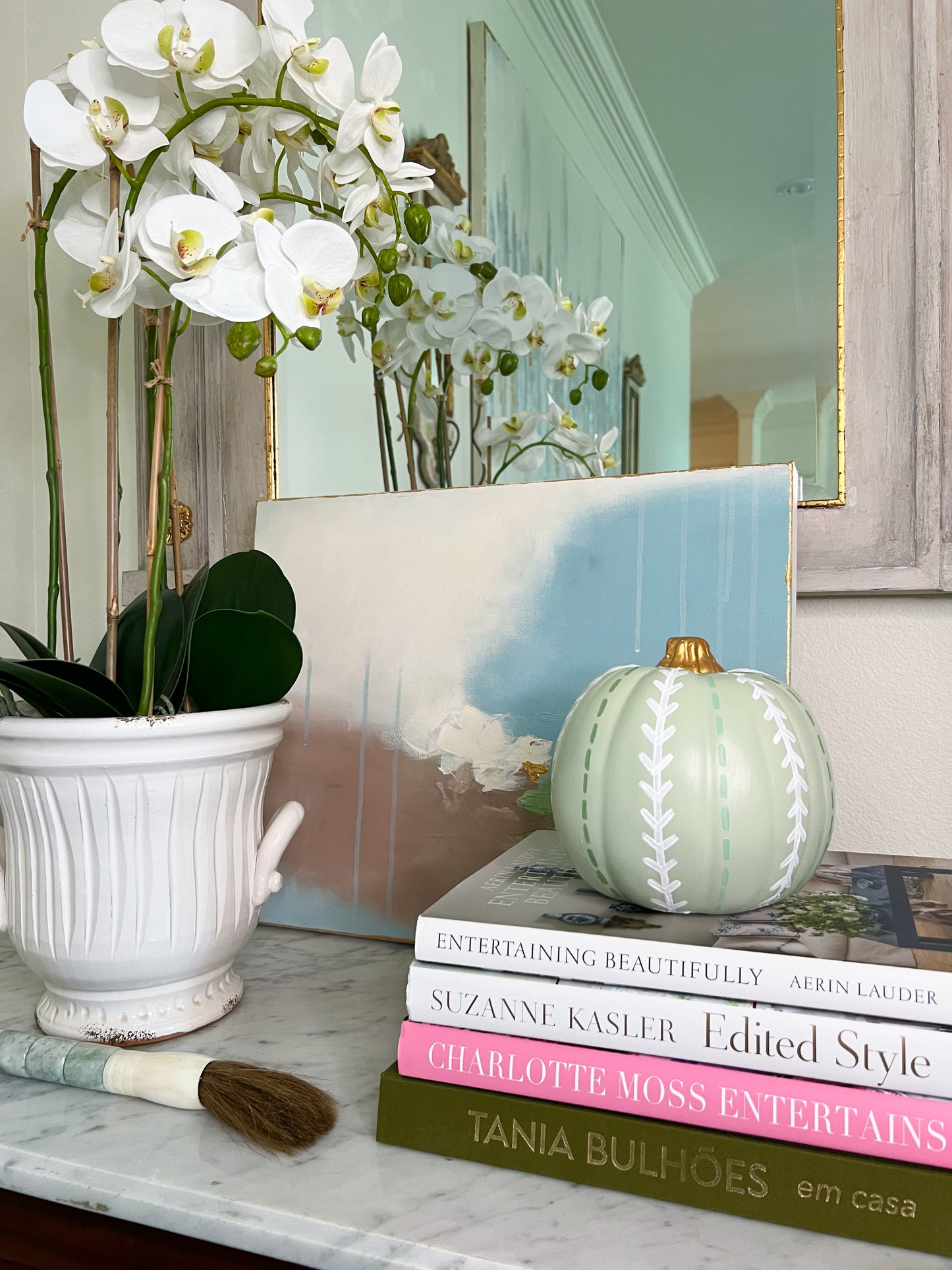 Small Sage Green Pumpkin II