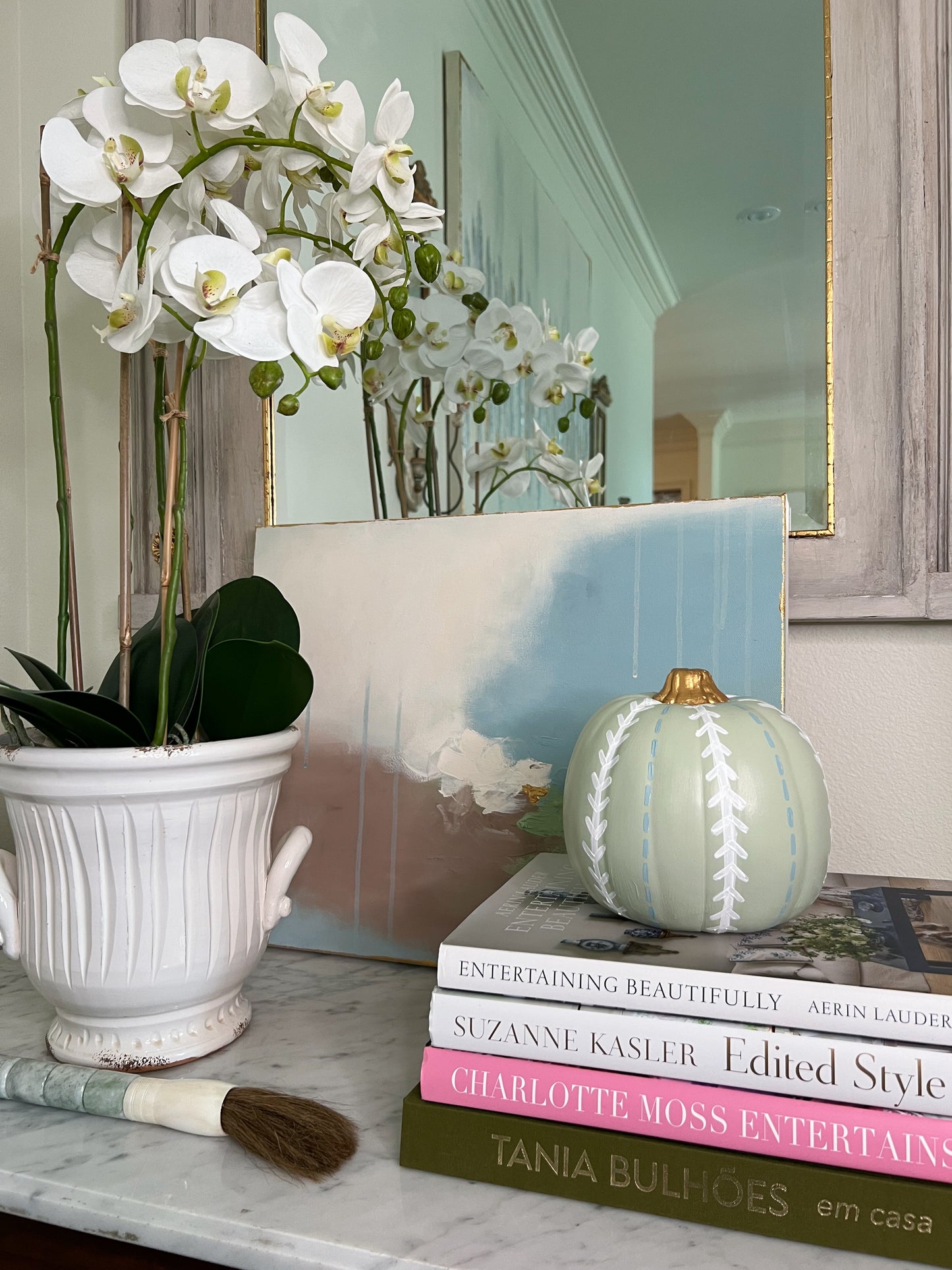 Small Sage Green Pumpkin I
