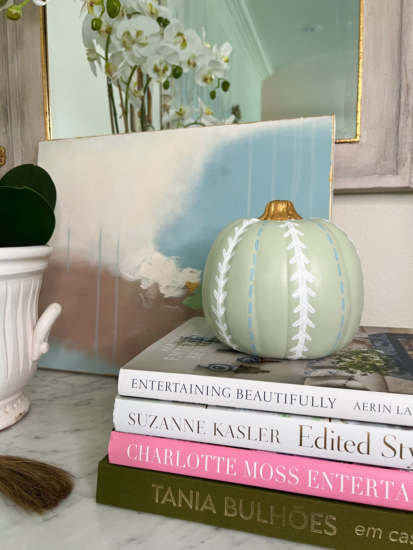 Small Sage Green Pumpkin I
