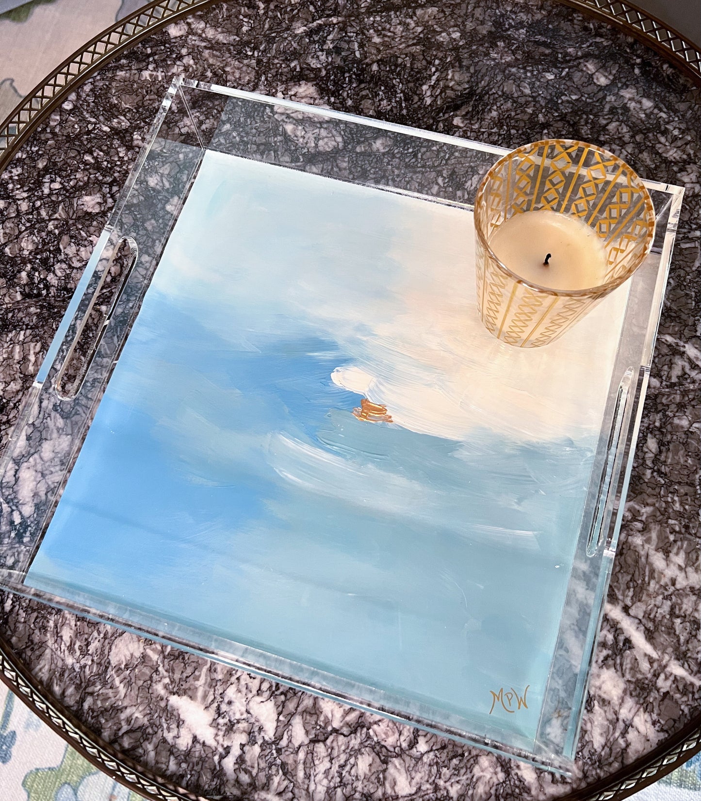 “Soft Azure” Acrylic Tray